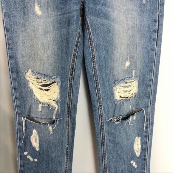 One Teaspoon Blue Buoy Awesome Baggies Cropped Jeans Sz 25 Ripped Booty Flirty - Picture 6 of 11